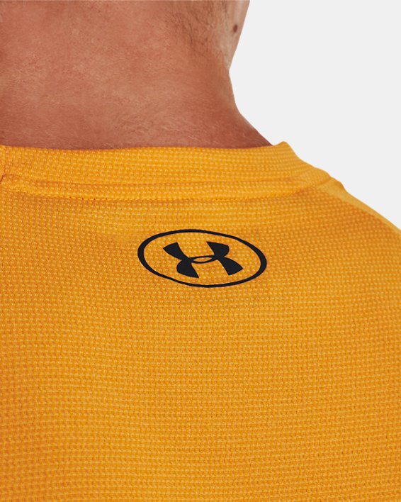 Men's UA Tech™ 2.0 Textured Short Sleeve T-Shirt, Yellow, pdpMainDesktop image number 3